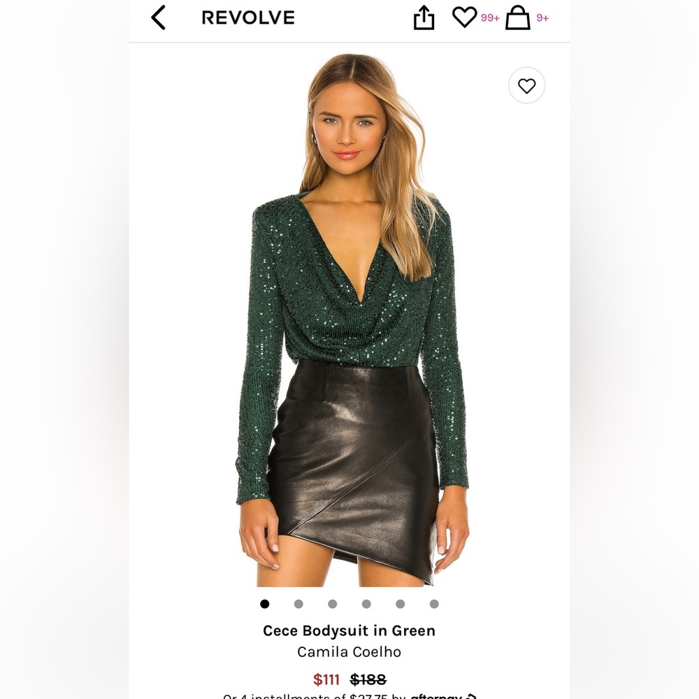 Camila Coelho Cece Bodysuit in Green